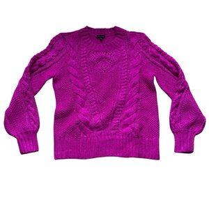 Talbots Balloon Sleeve Cable Knit Sweater Womens Size Medium New With Tag Pink